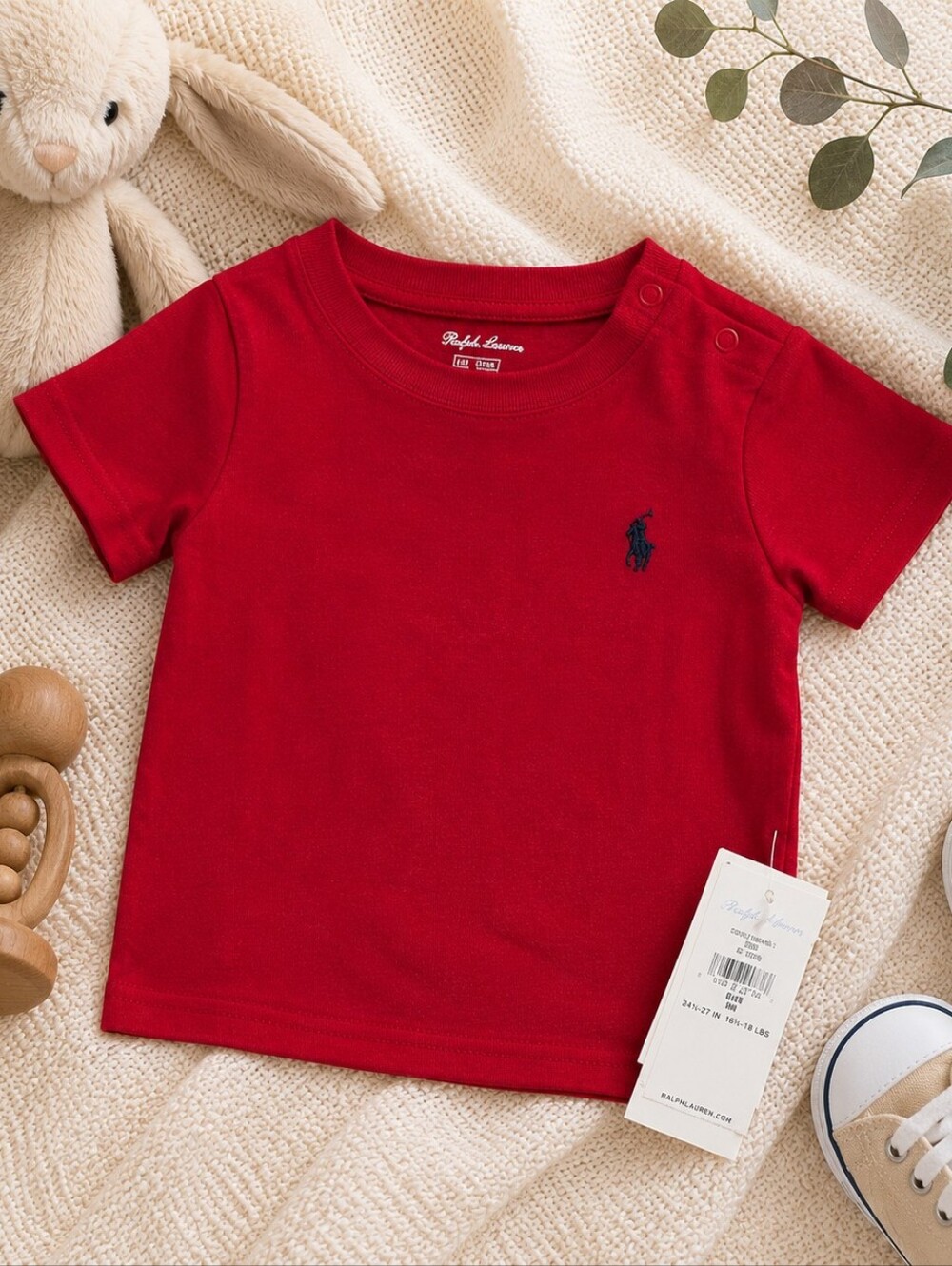 NWT Ralph Lauren Baby Red Polo Tee | Signature Pony Logo | 6M